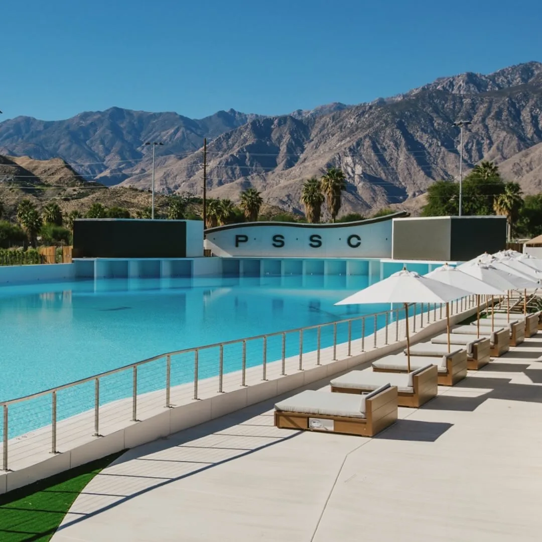 Cabanas and daybeds at Palm Springs Surf Club